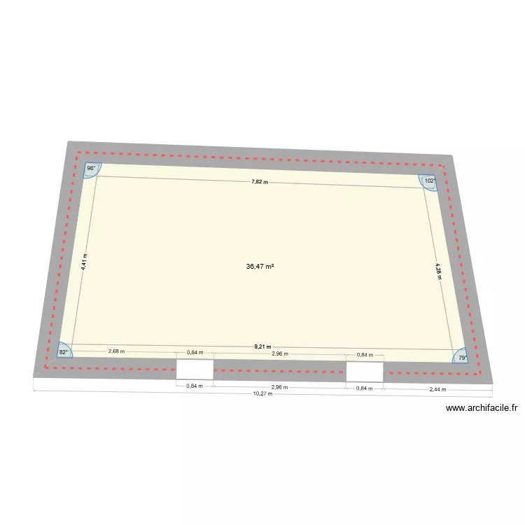 Leslie. Plan de 1 et 36 m² Leslie. Plan de 1 et 36 m²