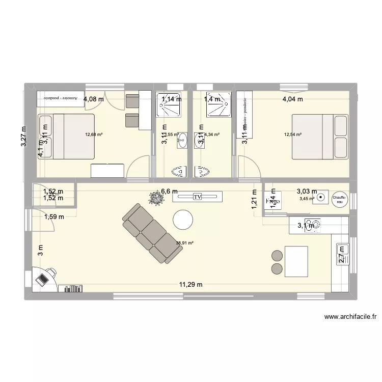 Maellie. Plan de 7 et 77 m² Maellie. Plan de 7 et 77 m²