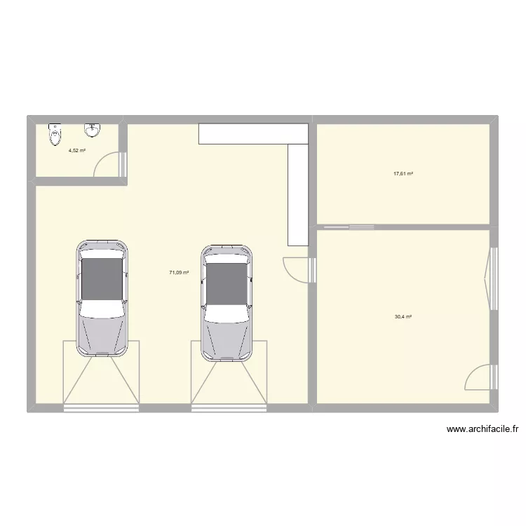 garage de reve. Plan de 4  et 124 m²