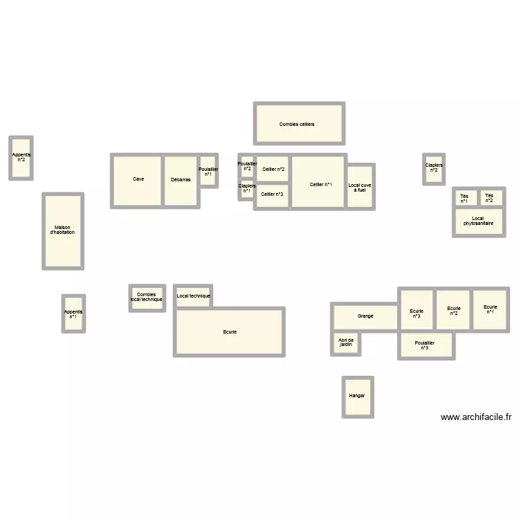 deseze dependance. Plan de 27  et 302 m²