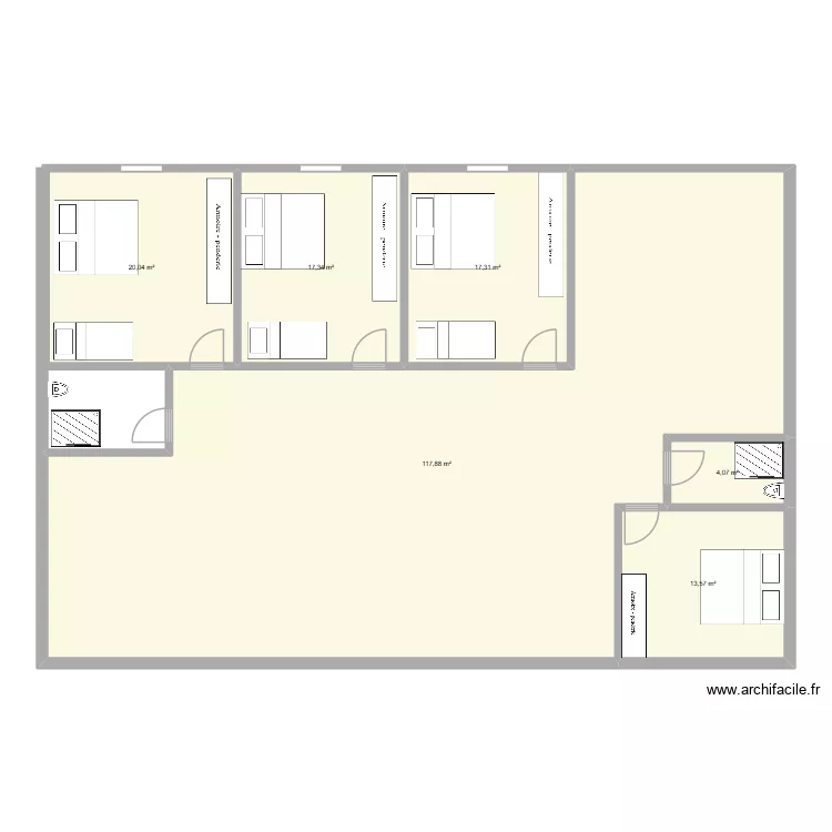 2eme. Plan de 6  et 190 m²