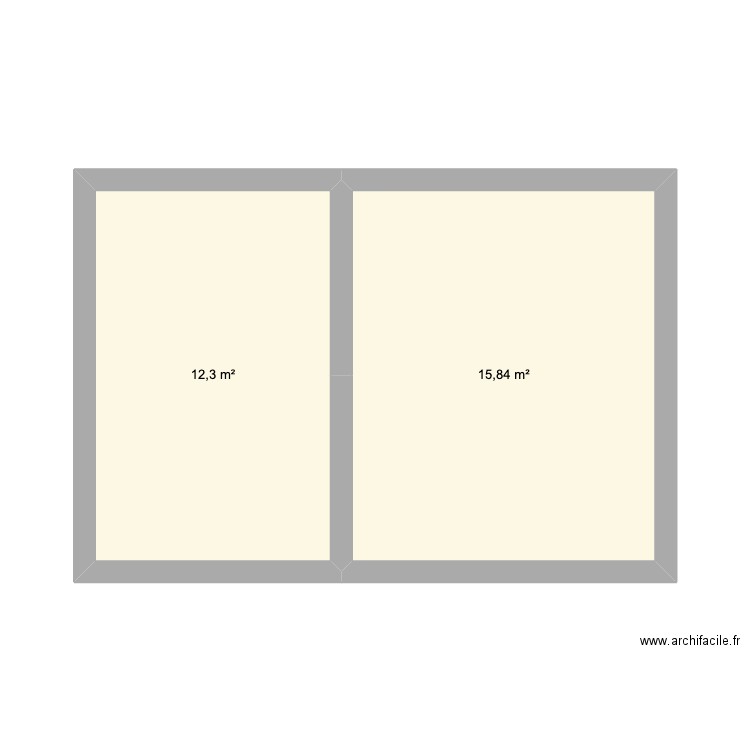 salon. Plan de 2 pièces et 28 m2