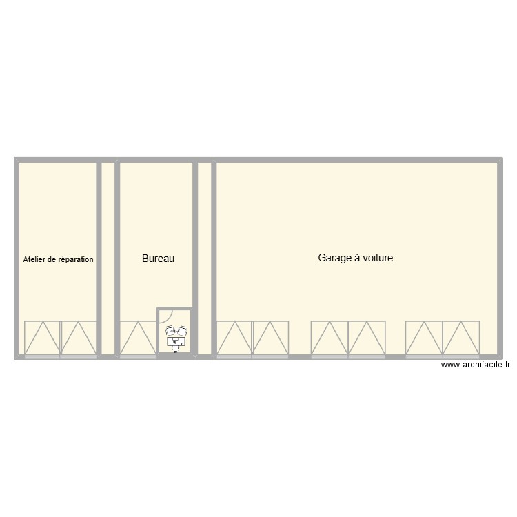 entreprise de location voiture. Plan de 4 pièces et 320 m2