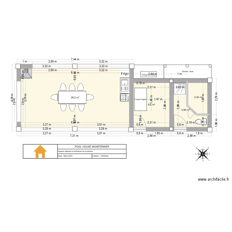 Pool House MONFERMIER. Plan de 0 pièce et 0 m2
