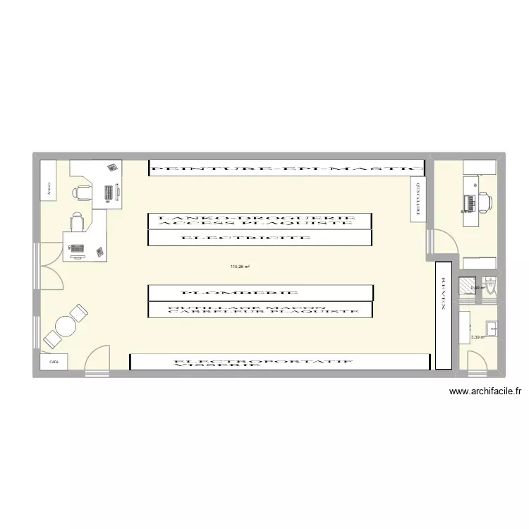 MAGASIN CRAPONNE. Plan de 4 Pièces et 123 m²