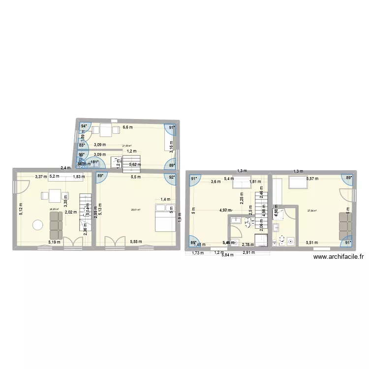 Maison Liffré_2. Plan de 5 et 130 m² Maison Liffré_2. Plan de 5 et 130 m²