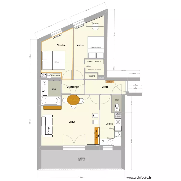 Appart Julie. Plan de Appart Julie. Plan de