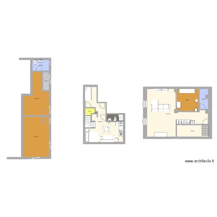 Santa Ana. Plan de 12 pièces et 129 m2