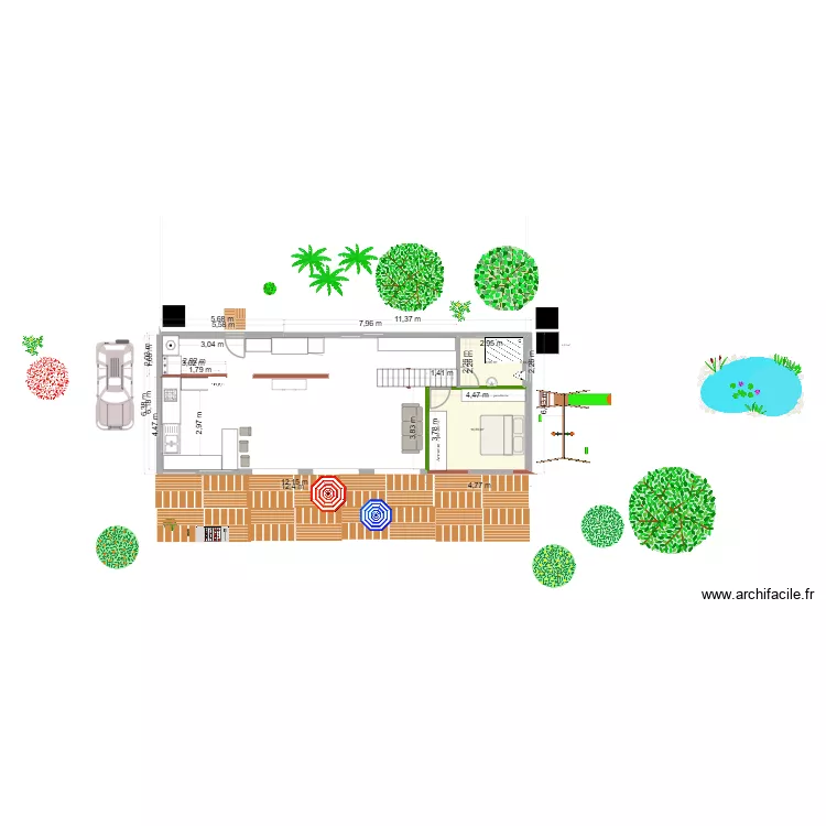 maison v 3. Plan de 3  et 24 m²