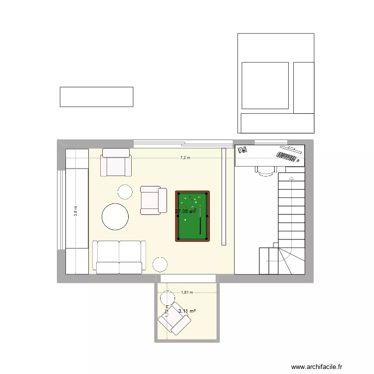 GD SALON 5. Plan de 