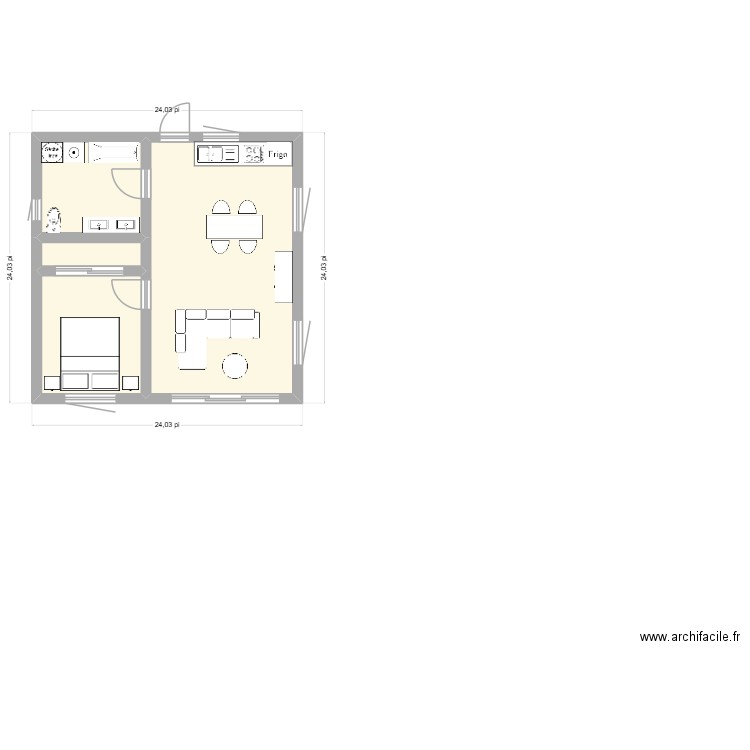 ELEVATION. Plan de 4 pièces et 44 m2