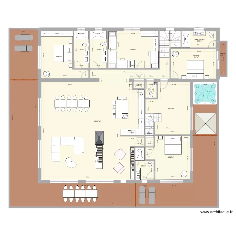 LES ANGLES ETAGE R+1 / R+2. Plan de 