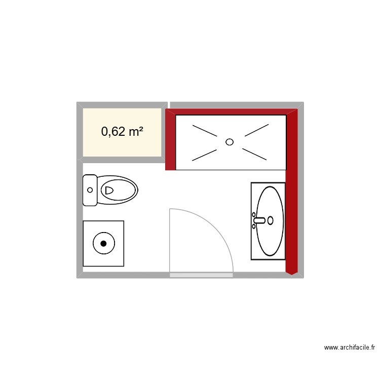 BOURDEIL. Plan de 1 pièce et 1 m2