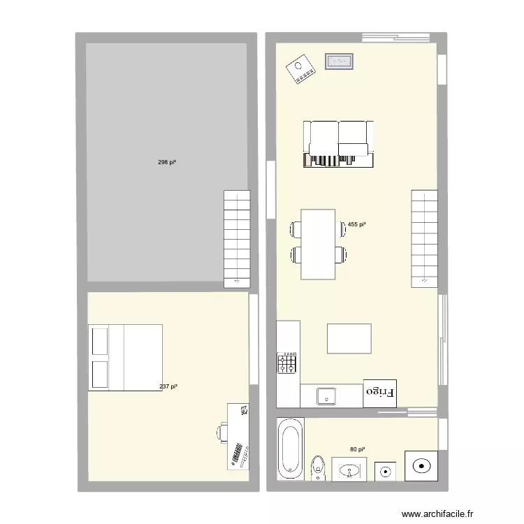 Mini 2. Plan de 4  et 99 m²