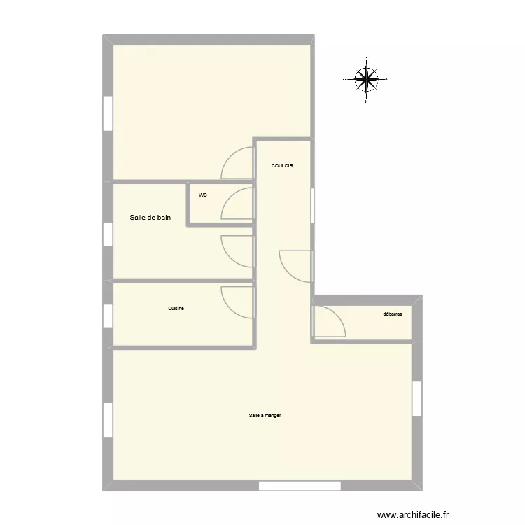 appartement f2 Miguel.X. Plan de 6 pièces et 65 m²