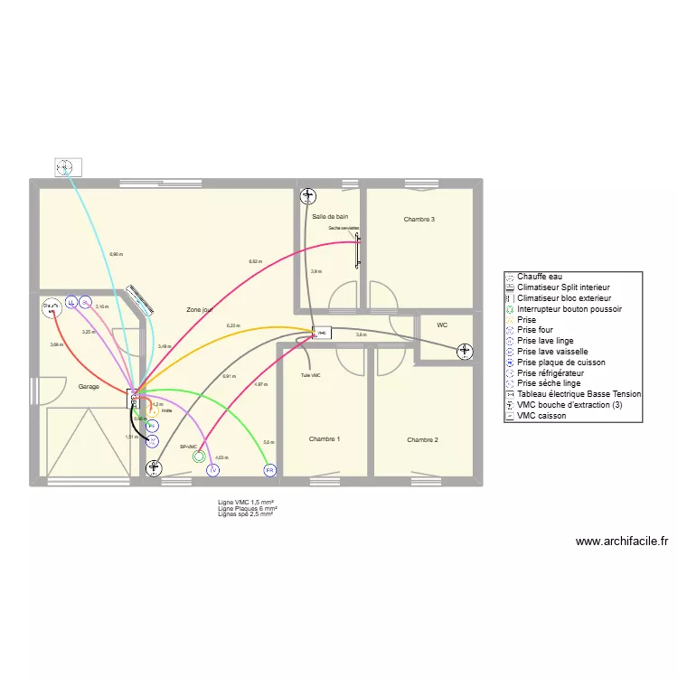GURY Circuits sp&eacute;. Plan de 7  et 100 m²