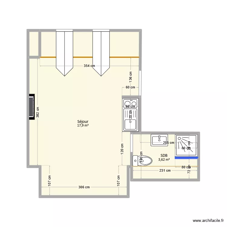 SCI Les Gaulois - Studio. Plan de 4 et 25 m² SCI Les Gaulois - Studio. Plan de 4 et 25 m²