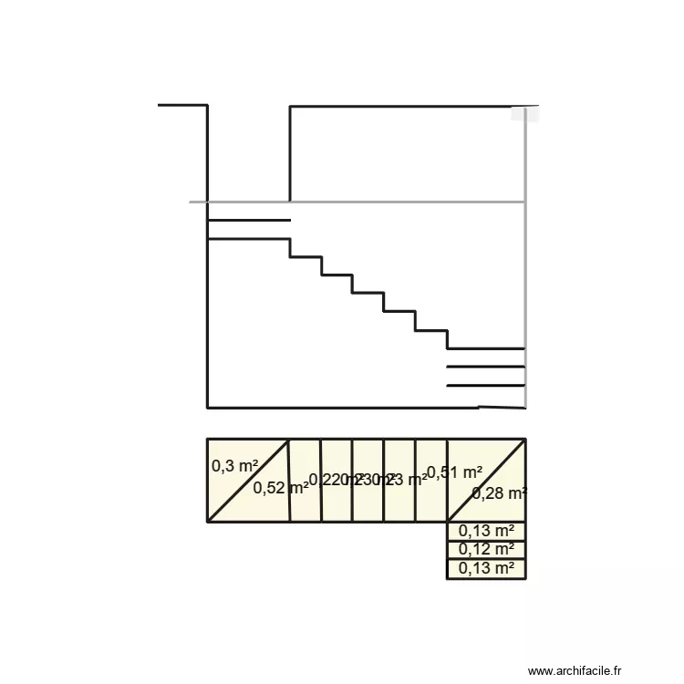 Escaliers ext&eacute;rieurs 2. Plan de 