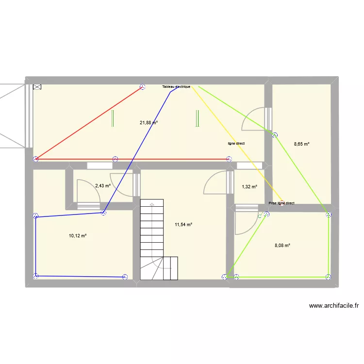 Sous sol chacha circuit prise. Plan de 