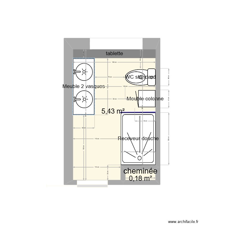 SALLE DE BAIN . Plan de 0 pièce et 0 m2