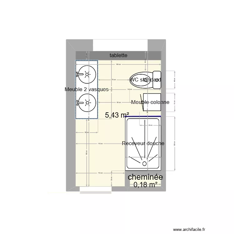 SALLE DE BAIN . Plan de 