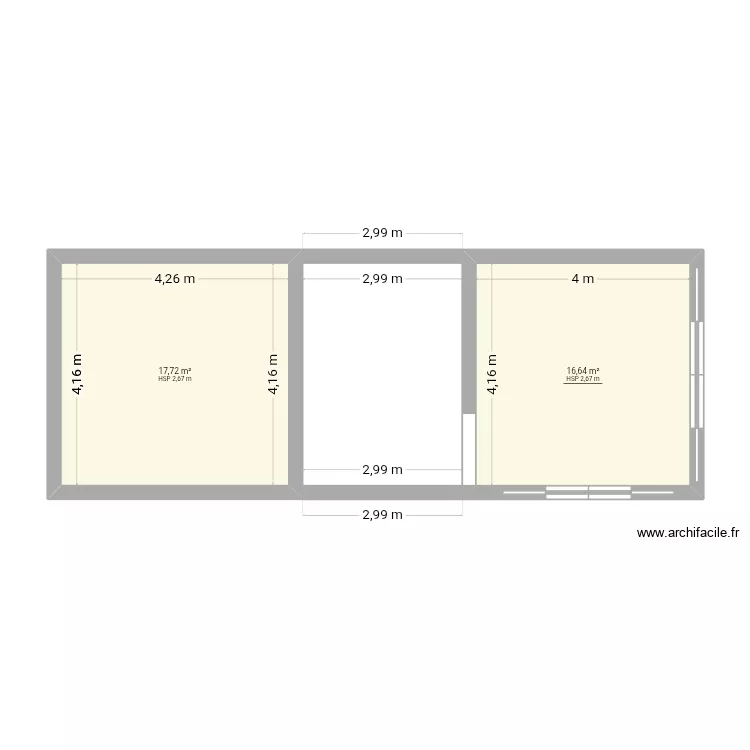 Maison. Plan de 2 et 34 m² Maison. Plan de 2 et 34 m²