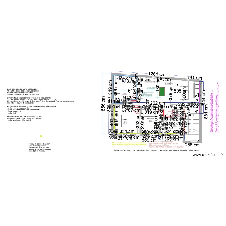  Plan villa Néa / pour plaquiste. Plan de 9 pièces et 44 m2