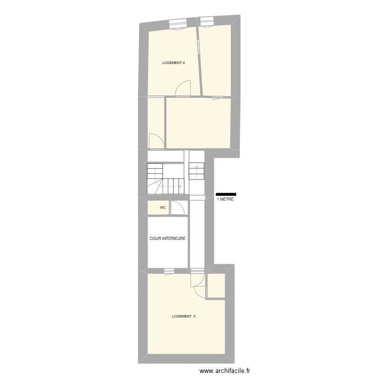 POTIERS 5 R+2. Plan de 9 pièces et 51 m2