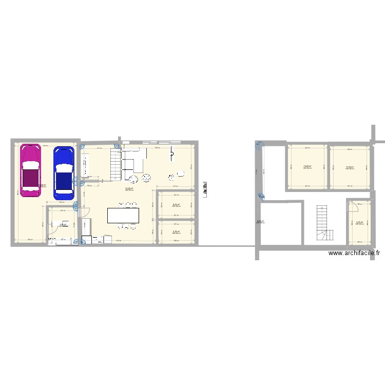 Maison. Plan de 9 pièces et 145 m2