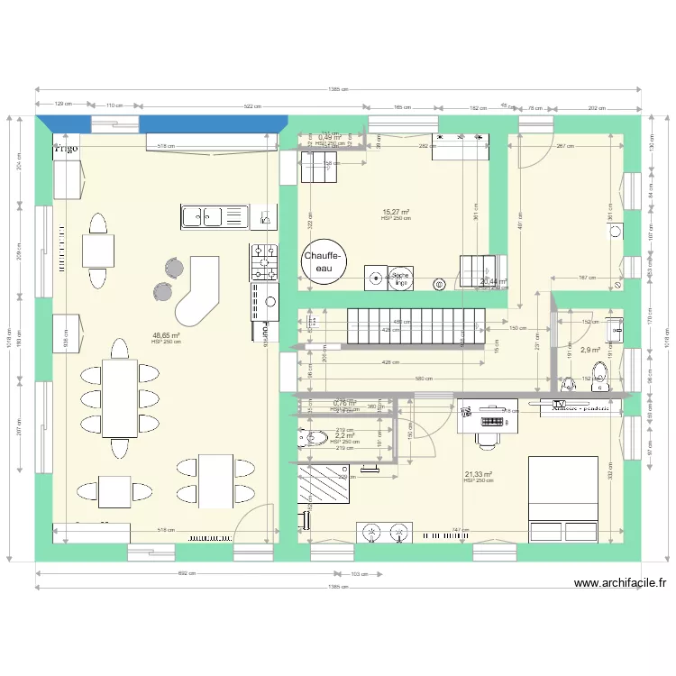 Caro plan RdC am&eacute;nagement du 10 janvier 2022. Plan de 