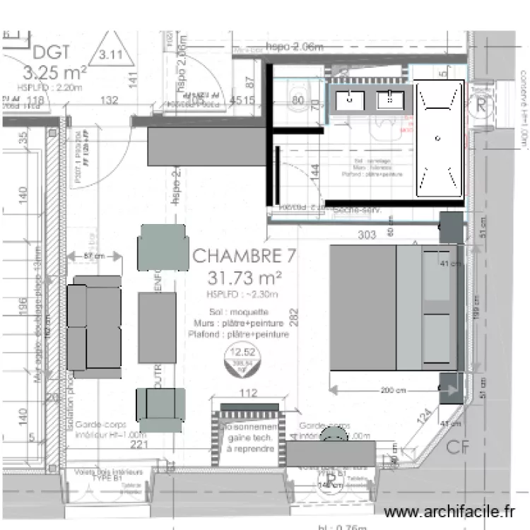 chambre 7 A. Plan de 