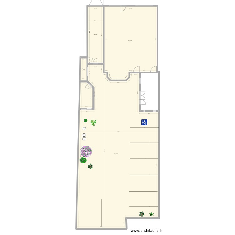 RDC TABAC AVEC PARKING 2. Plan de 4 pièces et 443 m2