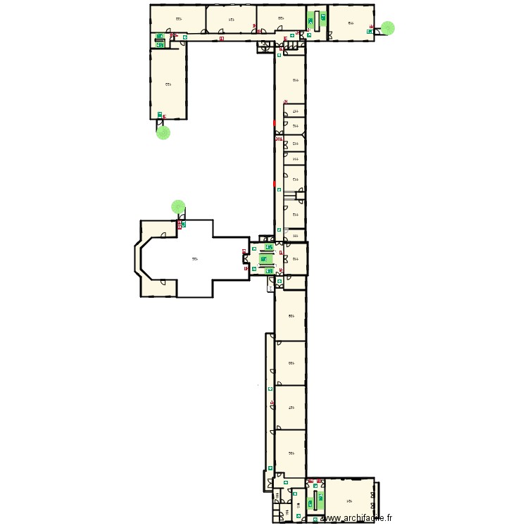 Plan 1er étage V2 pour façade ouest. Plan de 0 pièce et 0 m2