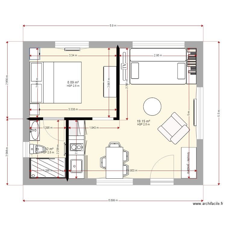 Appart J Jaurès. Plan de 0 pièce et 0 m2