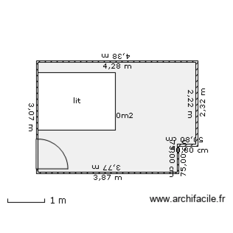 chambre parent. Plan de 