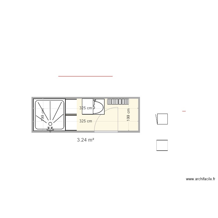 SDB 1er étage VO. Plan de 0 pièce et 0 m2