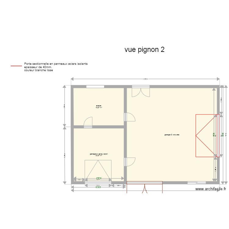 plan de coupe 1. Plan de 0 pièce et 0 m2