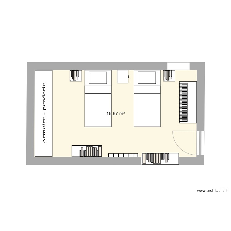 chambre avec cagibi. Plan de 0 pièce et 0 m2