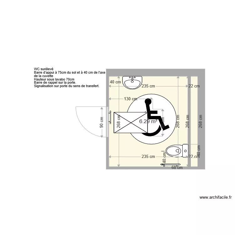 TOILETTE DEFINITIF. Plan de 
