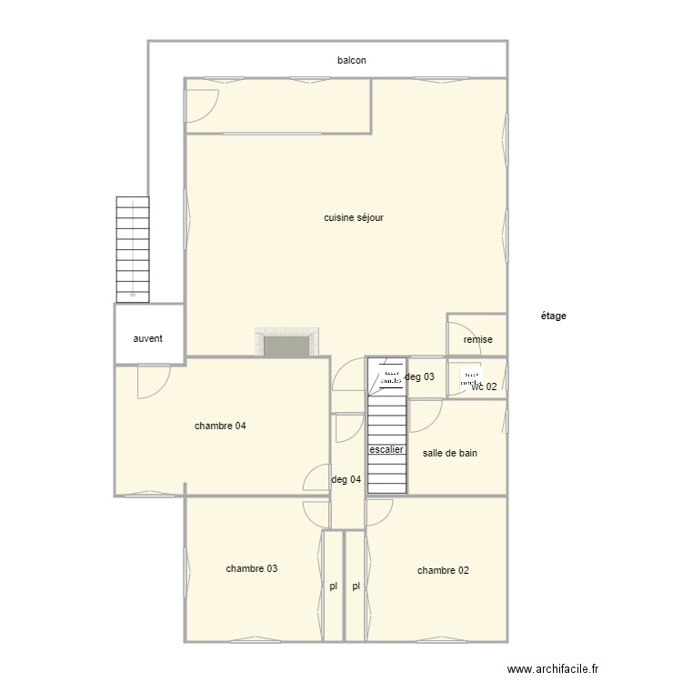 sci dbyr étage am. Plan de 0 pièce et 0 m2