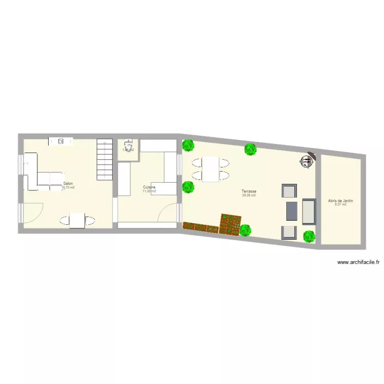 Maison ville P Quevilly new. Plan de 