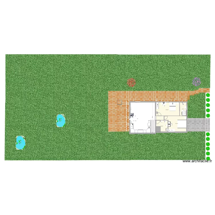 plan maison SANS extension petite cuisine. Plan de 
