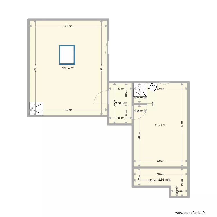 CUGNAUX T2 EXISTANT. Plan de 