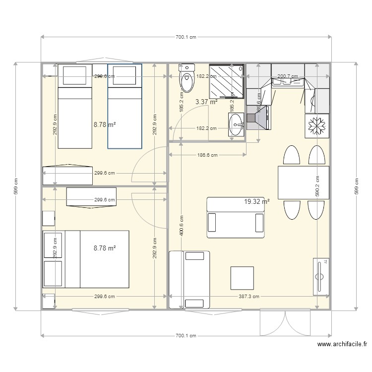 MON MODELE 7X6M. Plan de 0 pièce et 0 m2