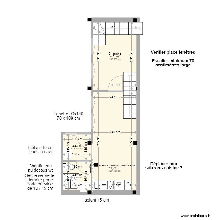 Aguado Maisonnette. Plan de 4 pièces et 28 m2