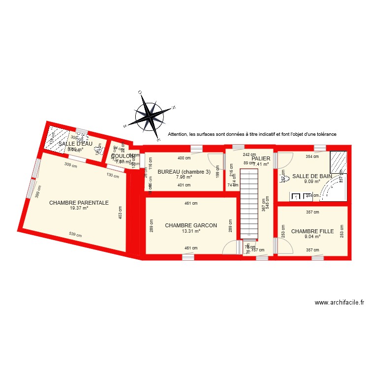 BI 3267 1er étage coté. Plan de 0 pièce et 0 m2