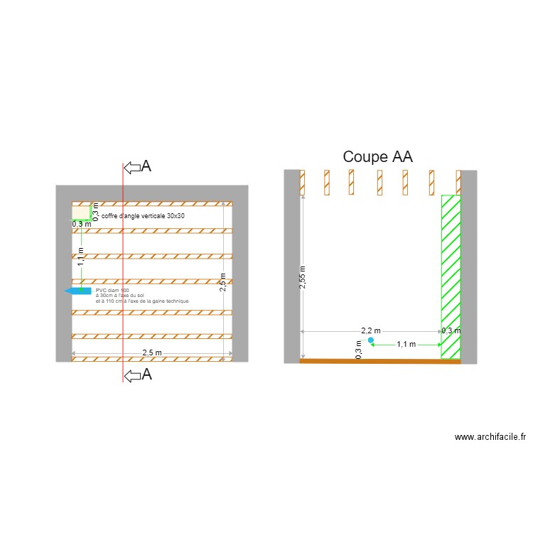 box nouveau titre plaquiste 2023. Plan de 1 pièce et 0 m2