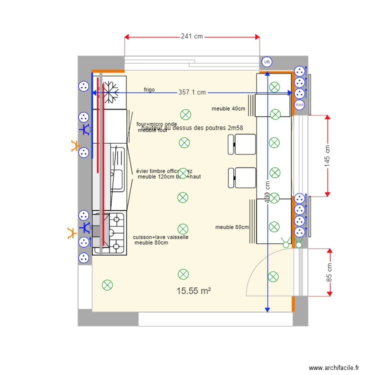 cuisine écuras. Plan de 0 pièce et 0 m2