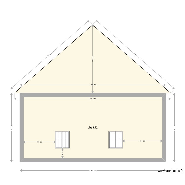 plan pignon habitation. Plan de 0 pièce et 0 m2