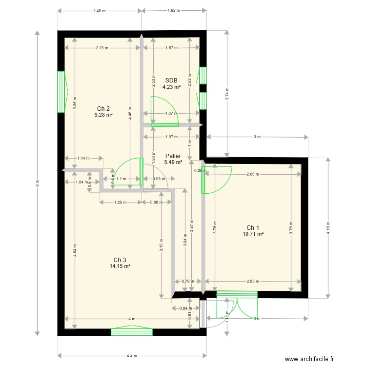 Plan Etat des Lieux Etage V2. Plan de 0 pièce et 0 m2